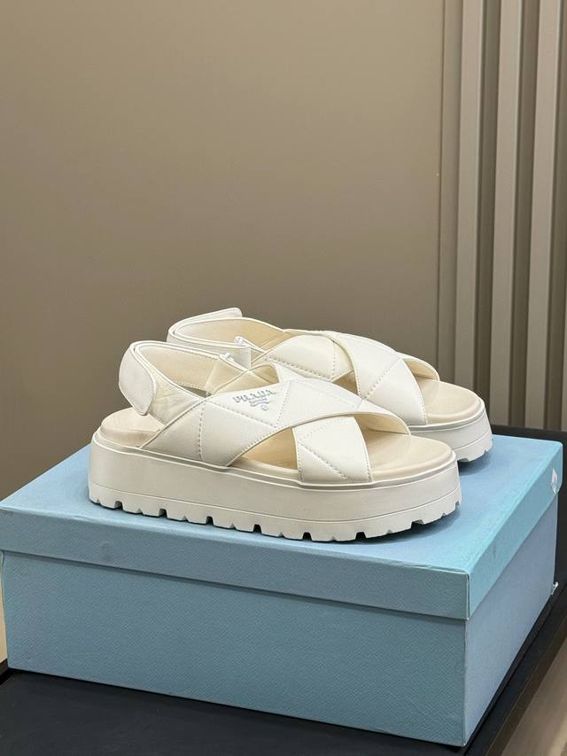 Prada Ss25 New Arrival~ Prada 25 Spring/Summer Thick-Soled Platform Sandals New