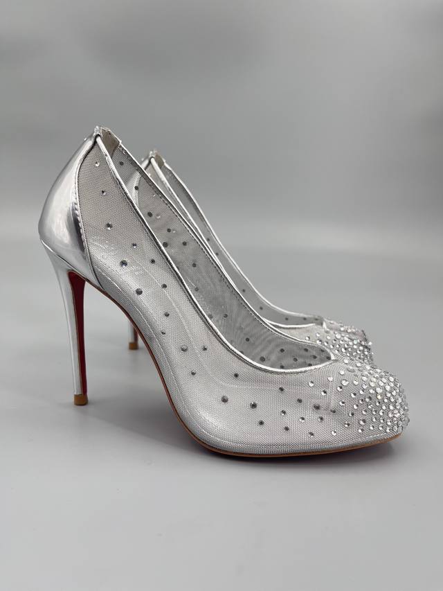 Christian Louboutin Road Platinum Ting Cl Magila Collaboration Red Sole Shoes