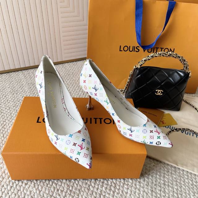 Louis Vuttio*Ss25 New L Donkey Brand Murakami Takashi Three-Color High-Heel Sand