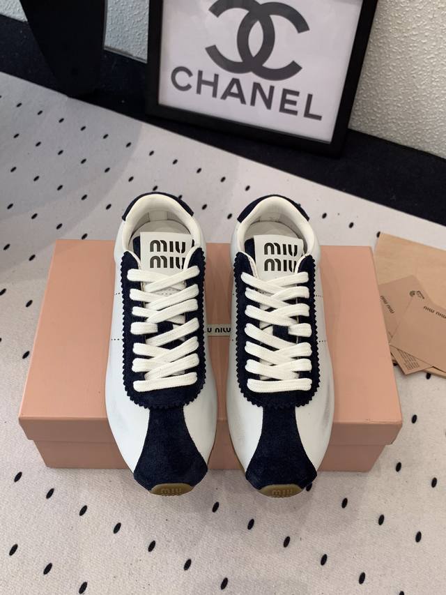 Miumiu Spring/Summer New Casual Shoes High Version Available Retro Thick Sole De