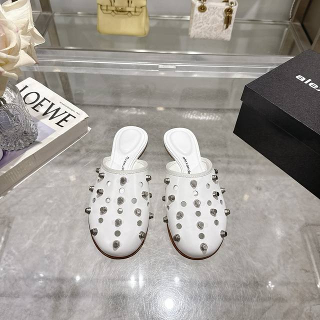 Authentic Alexander Wang 2025 Orange Sandal: Imported Sheepskin And Special Canv