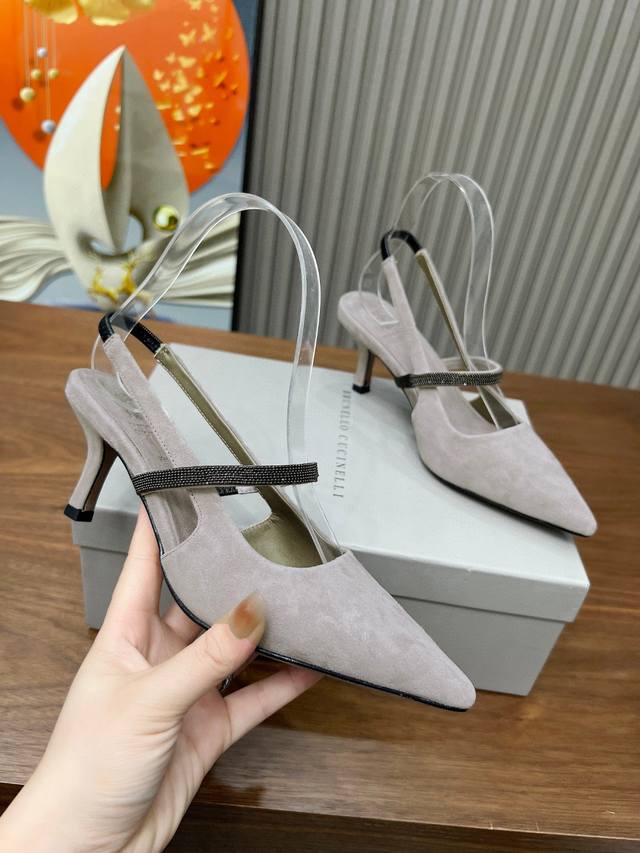 Brunellocucinelli. New Arrivals Of Fashionable High-Heeled Sandals. Material: Im