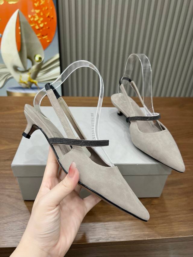 Brunellocucinelli. New Arrivals Of Fashionable High-Heeled Sandals. Material: Im