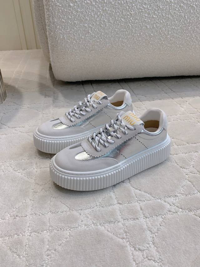 Factory Price P Miu New-Style Thick-Soled White Cookie Shoes