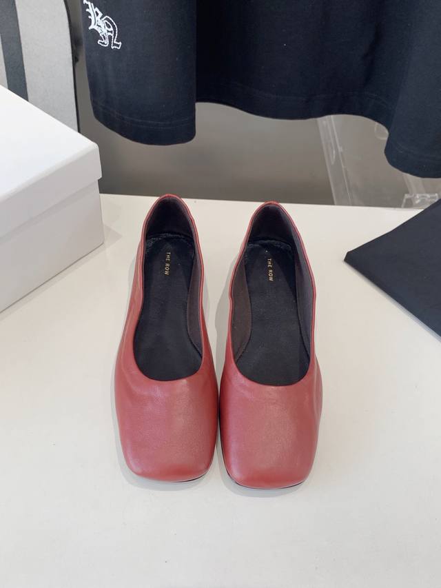 Premium Quality The Row 25Ss Ballet Flats, Single Shoes, Ultra-Soft And Comforta