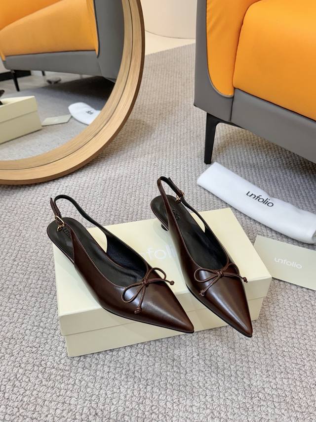 Factory P Batch P Unfolio 25 Early Spring New Arrival French Cat-Heel Sandals El