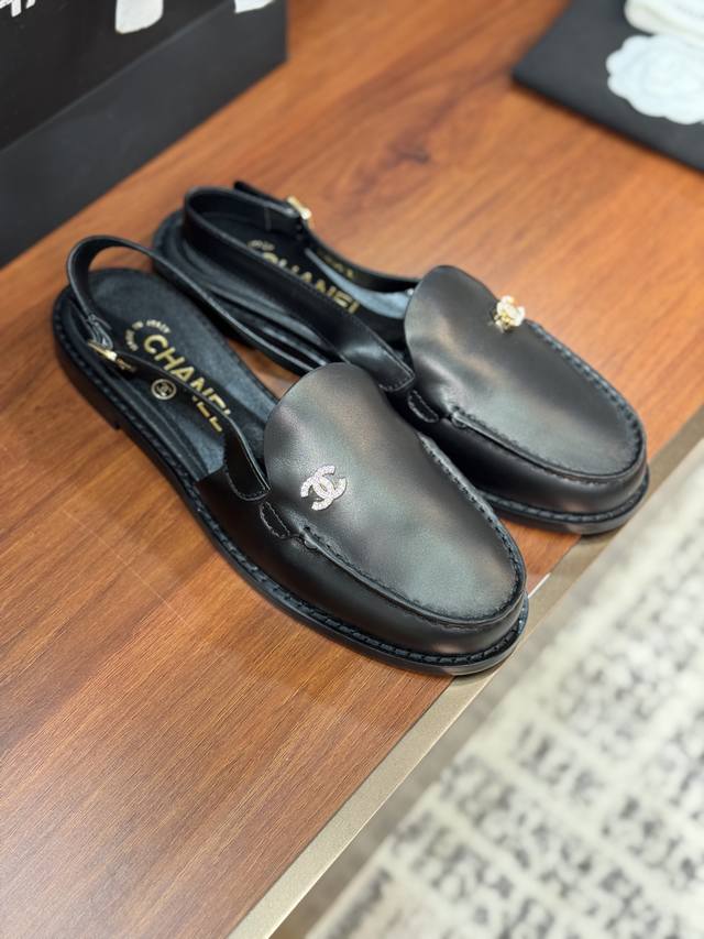 Premium-Grade Single Shoes, Sandals Chanel L 25P Store-Quality Hollow Loafers Wi