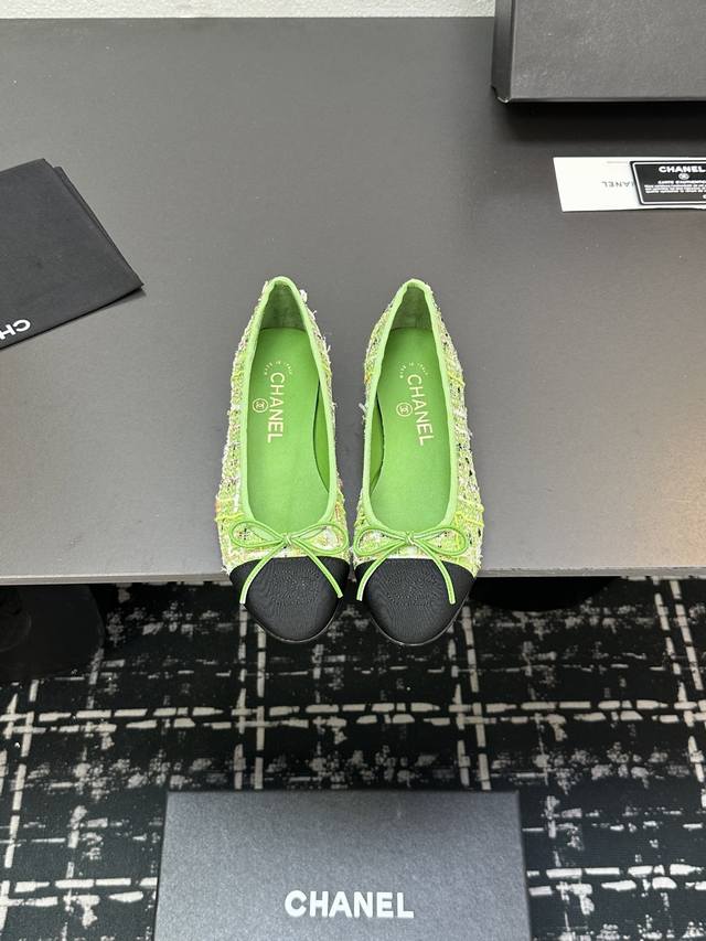 25Fw Early Spring New Colorway Chanel-Inspired Butterfly Bow Ballet Flats, Mould