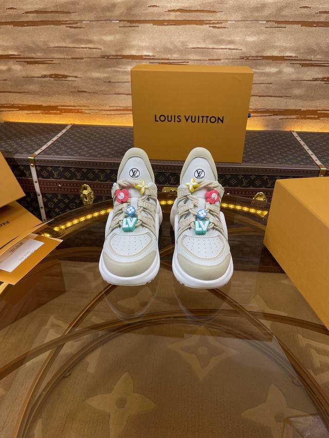 Factory Price P Top-Tier Version 2025 New Lv Floral Half-Slip-On Archlight Donke