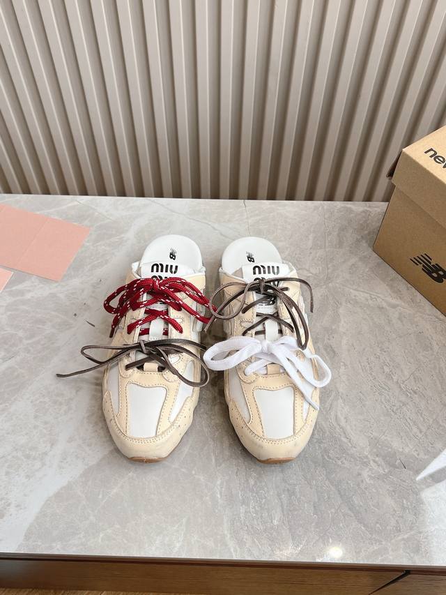 Factory-Direct Top-Tier Version Miu Miu White Sneakers With A Dirty Look And Coo