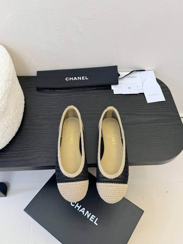 Chane* | Chanel 25P Spring/Summer New Arrival Raffia Ballet Shoes Timeless Class