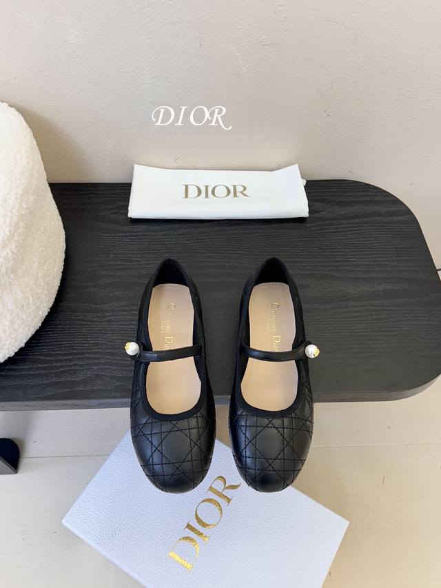 Dio* Cd House 2025 Early Spring Pearl Mary Jane Shoes Elegant, Graceful, Classic