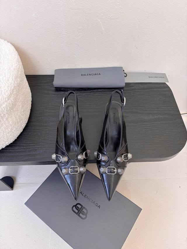 Balenciaga* 2025 Spring/Summer New Punk-Style High-Heel Sandals With Pointed Toe