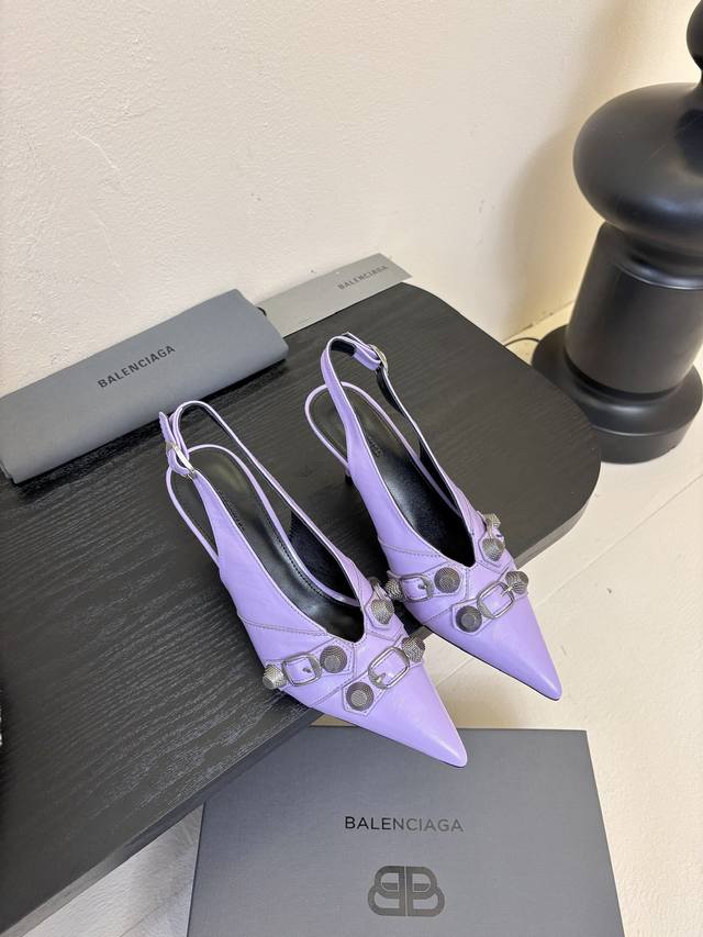 Balenciaga* 2025 Spring/Summer New Punk-Style High-Heel Sandals With Pointed Toe