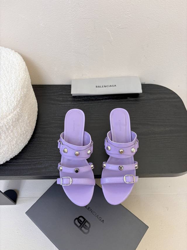 Balenciaga* 2025 Spring/Summer New Punk-Style High-Heel Sandals With Pointed Toe