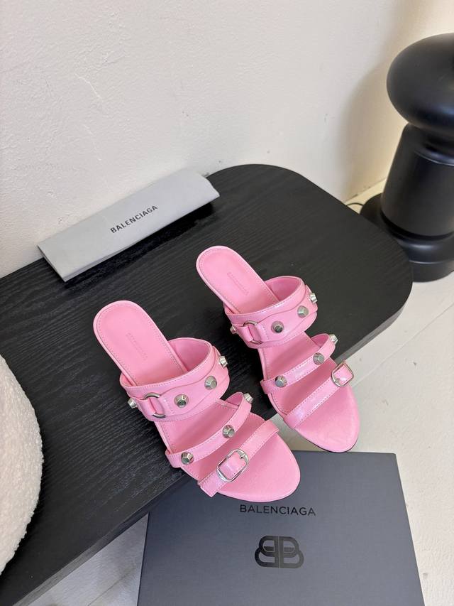 Balenciaga* 2025 Spring/Summer New Arrival Punk-Style High-Heel Sandals With Poi