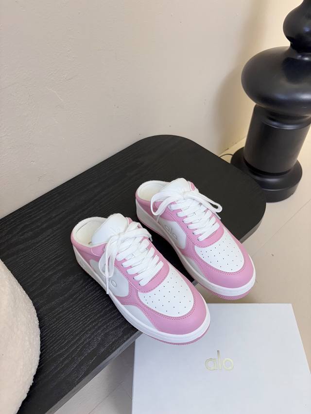 Alo25Ss Spring/Summer New Arrival Color-Blocked White Sneakers With Thick Soles