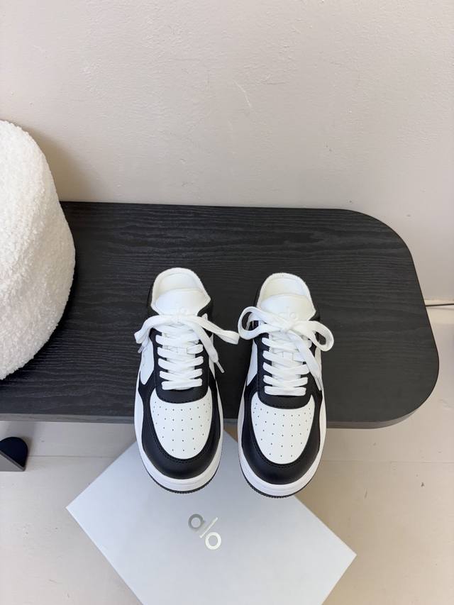 Alo25Ss Spring/Summer New Arrival Color-Blocked White Sneakers With Thick Soles