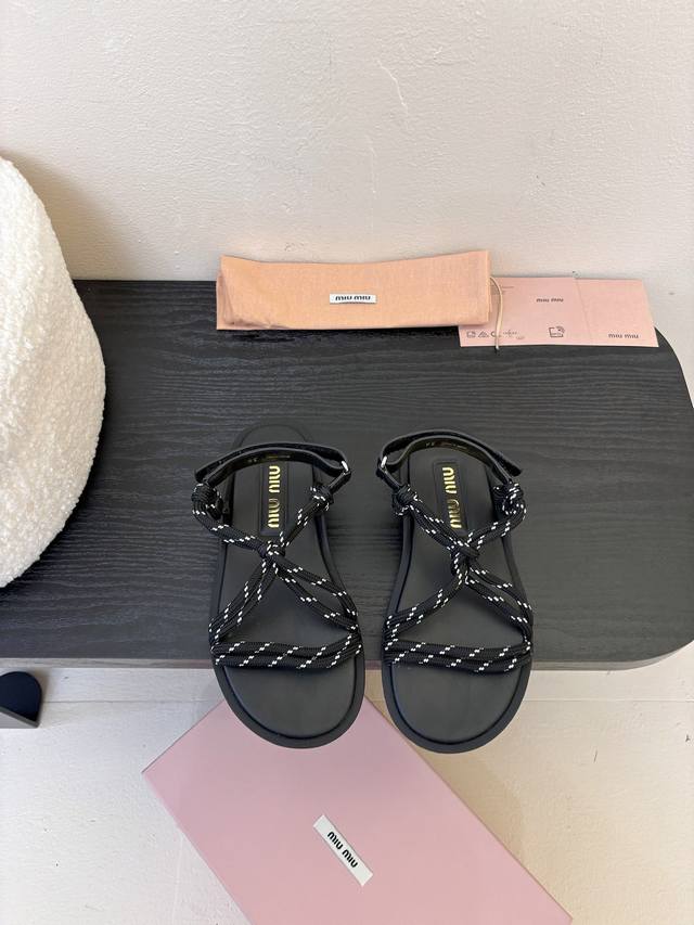 Miu Miu 25Ss Minimalist Rope Knot Sandals Don't Let The Simplicity Fool You