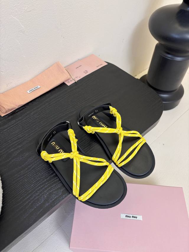 Miu Miu 25Ss Simple Rope Knot Sandals Don't Let The Simplicity Fool You