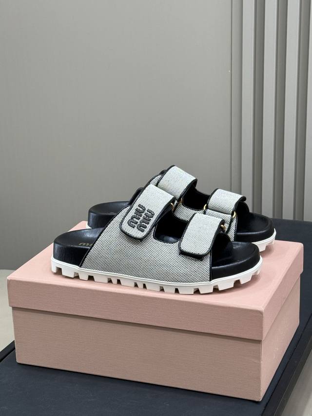 Miu Ss25 New Arrival~ Miu 25 Spring/Summer Woven Sandals New Arrival Pure Handwo