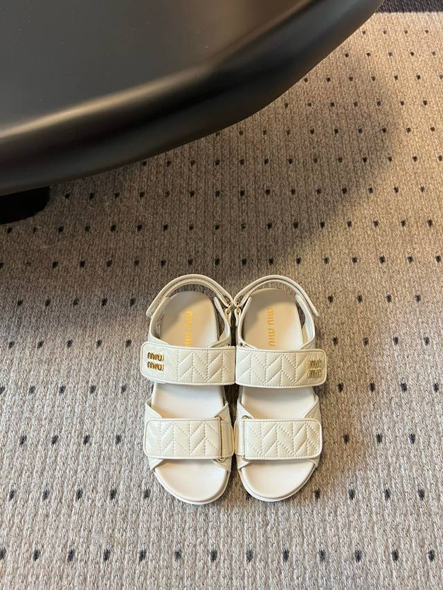 Miu Mi* 25 Two-Strap Raffia-Woven Sandal Flip-Flops Miumi* Spring/Summer New Fla
