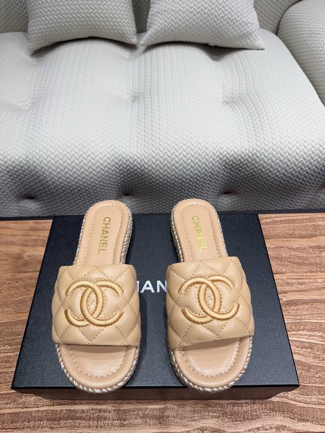 Chane* | Chanel Classic Fashion Spring/Summer Double C Woven Diamond Pattern Fli