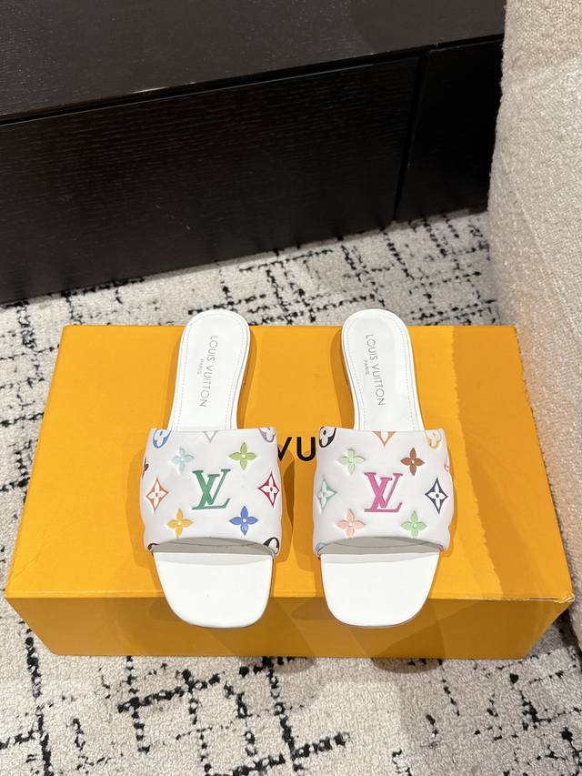 Takashi Murakami X Louis Vuitton 25 6Am Square-Toe Open-Toe Flat Sandals It's Ha
