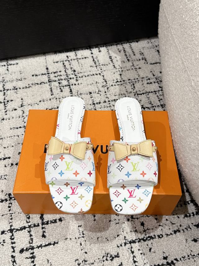 Louisvuitton 2023 Spring/Summer New Arrival Black And White Three-Color Cat Heel