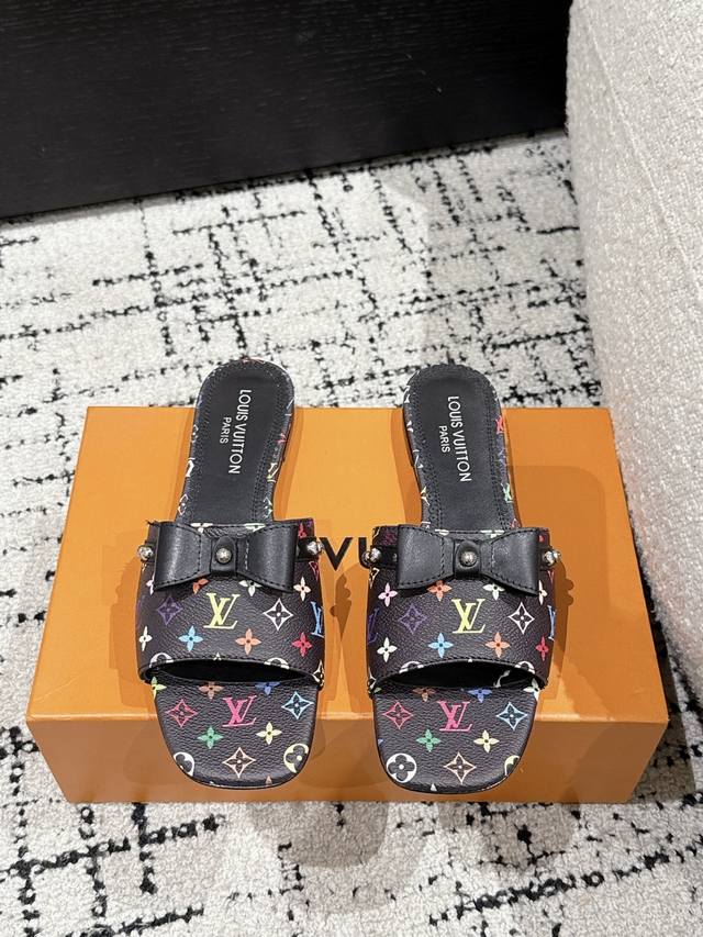 Louisvuitton 2023 Spring/Summer New Arrival Black And White Three-Color Cat-Heel