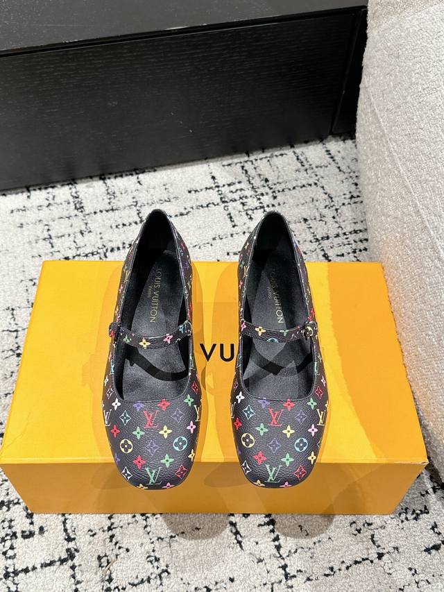 Takashi Murakami X Louis Vuitton Romy 25 Latest Flat Mary Jane Shoes Simple And