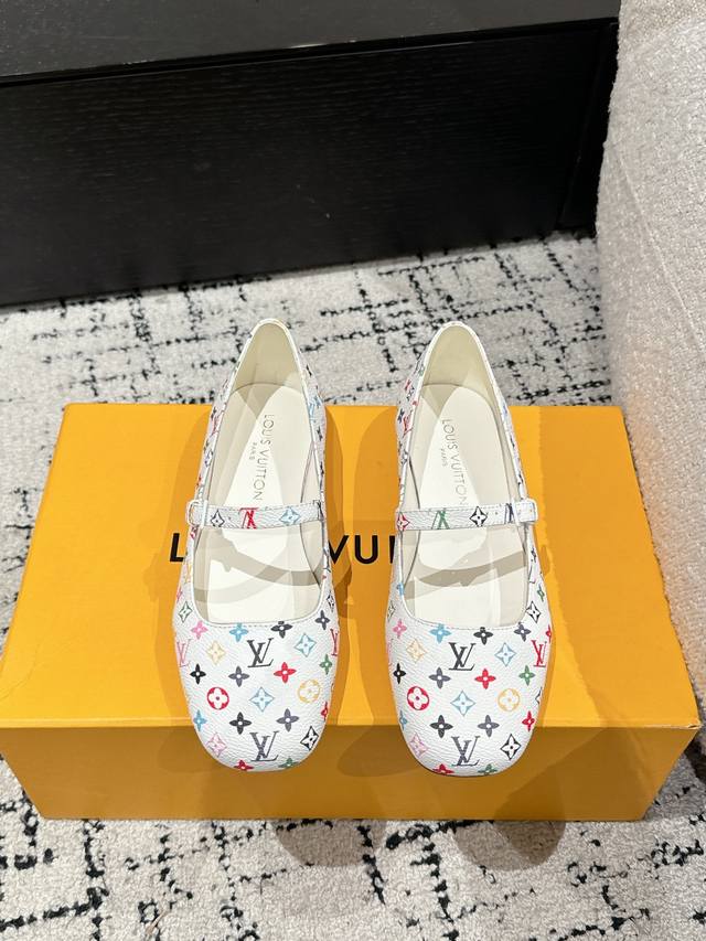 Takashi Murakami X Louis Vuitton Romy 25 Latest Flat-Heeled Mary Jane Shoes Simp