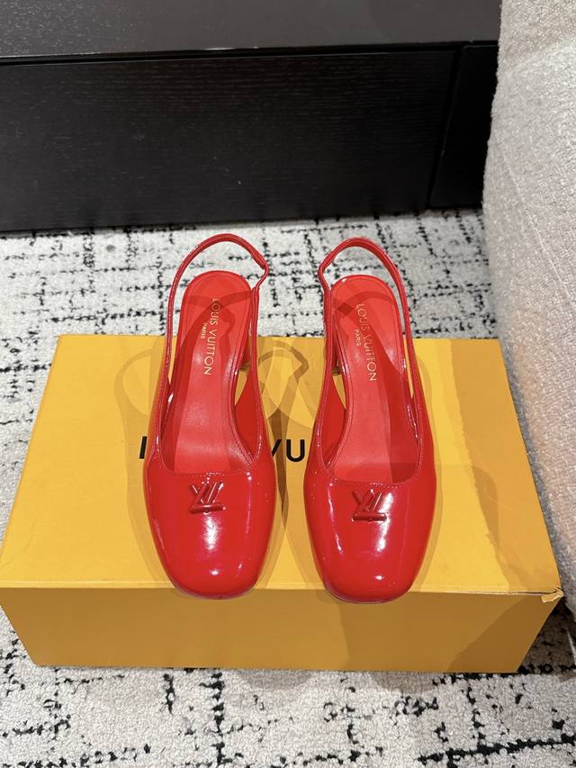 Louis Vuitton 25 Swing Latest Round-Toe Open-Back 5.5Cm Chunky Heel Mary Jane Sh