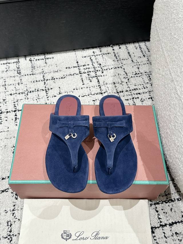 Top-Tier Version, Premium Quality Loro Piana L New British-Style Thong Sandals,
