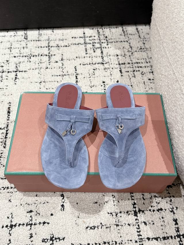 Top-Tier Version, Premium Quality Loro Piana L New British-Style Thong Sandals M