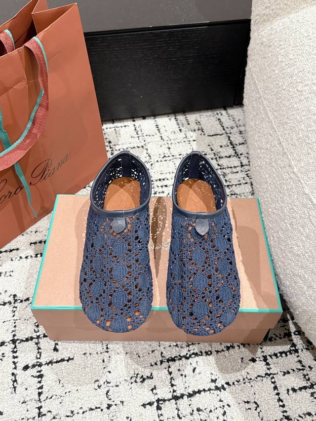 Loro Piana L Latest Knitted Mesh Flat Ballet Shoes 1:1 Replica Of The Original S