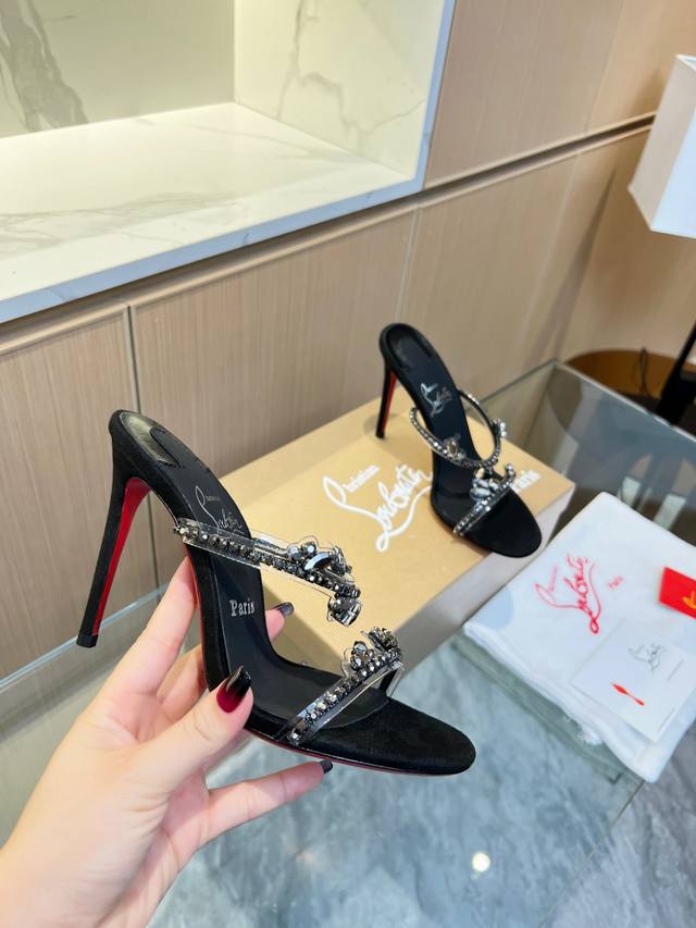 Christianlouboutin Cl Red Sole Shoes Just Queen Spring Women's Crystal High-Heel