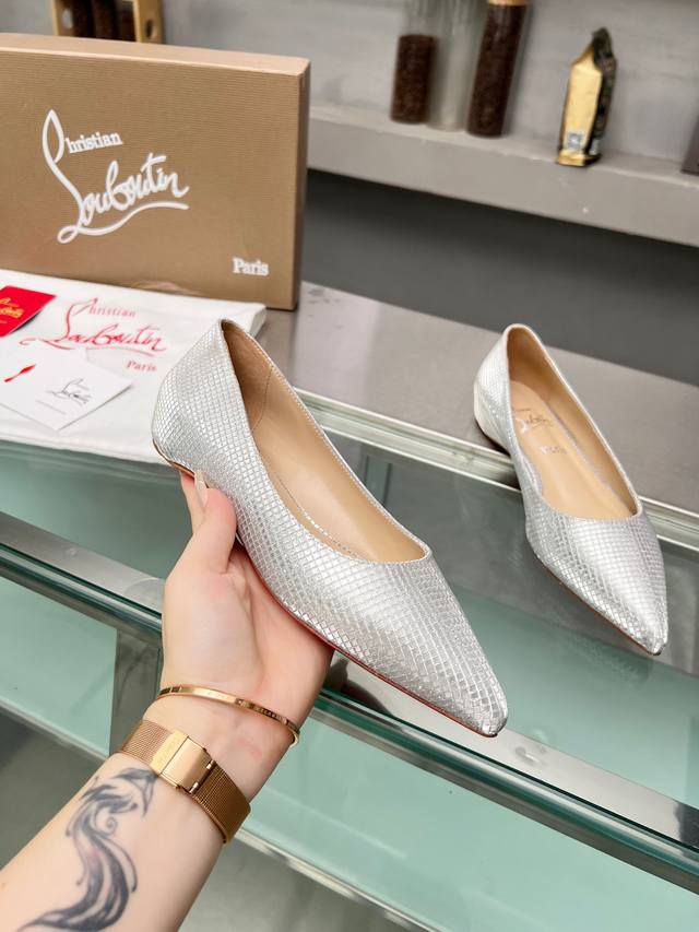 Christianlouboutin Road Platinum Cl Red Sole Shoes
