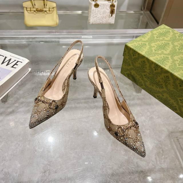 6A Apricot G 35-42 This Shoe Is Adorned With Dazzling Multi-Faceted Crystals, In