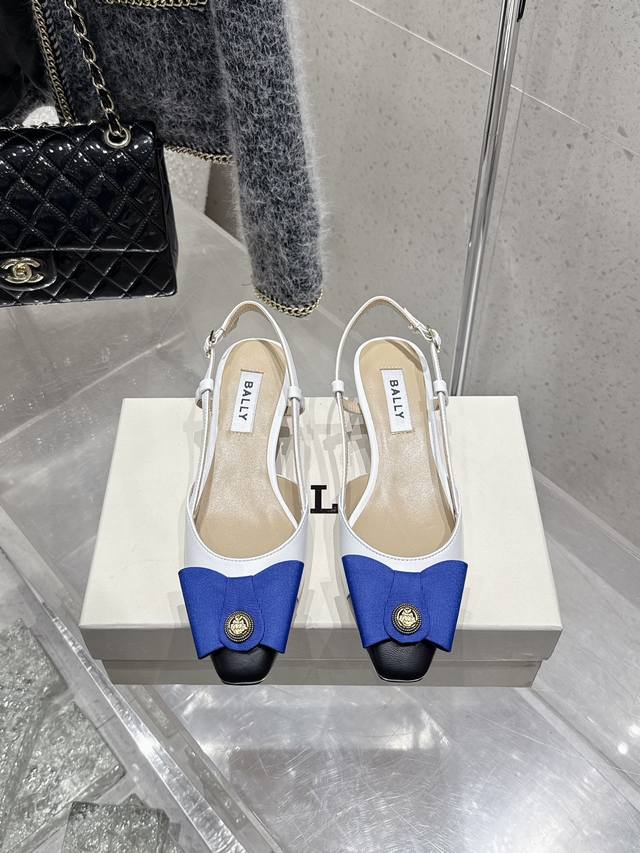 Top-Tier Version Bally 2025 Spring/Summer New Fashion Woven Ribbon Bow Buckle Th