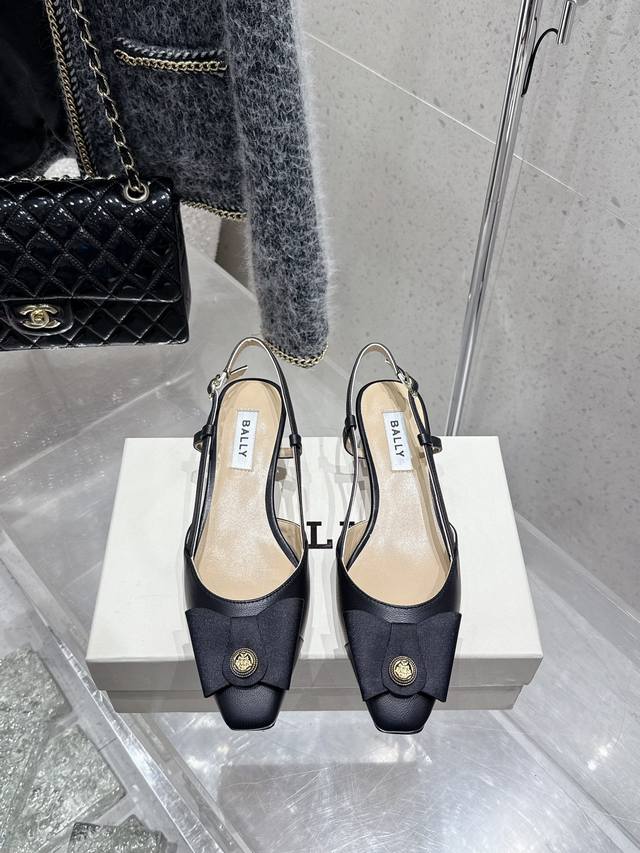 Top-Tier Version Bally 2025 Spring/Summer New Fashion Woven Ribbon Bow Buckle Th