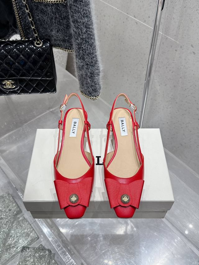 Top-Tier Version Bally 2025 Spring/Summer New Fashion Woven Ribbon Bow Buckle De