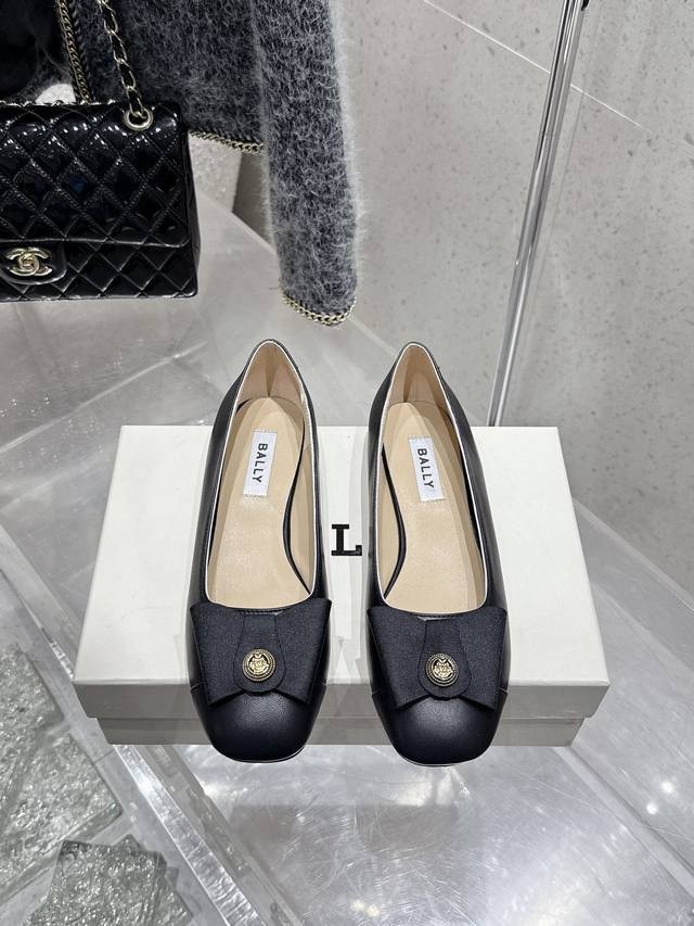 Top-Tier Version Bally 2025 Spring/Summer New Fashion Woven Ribbon Bow Buckle Th