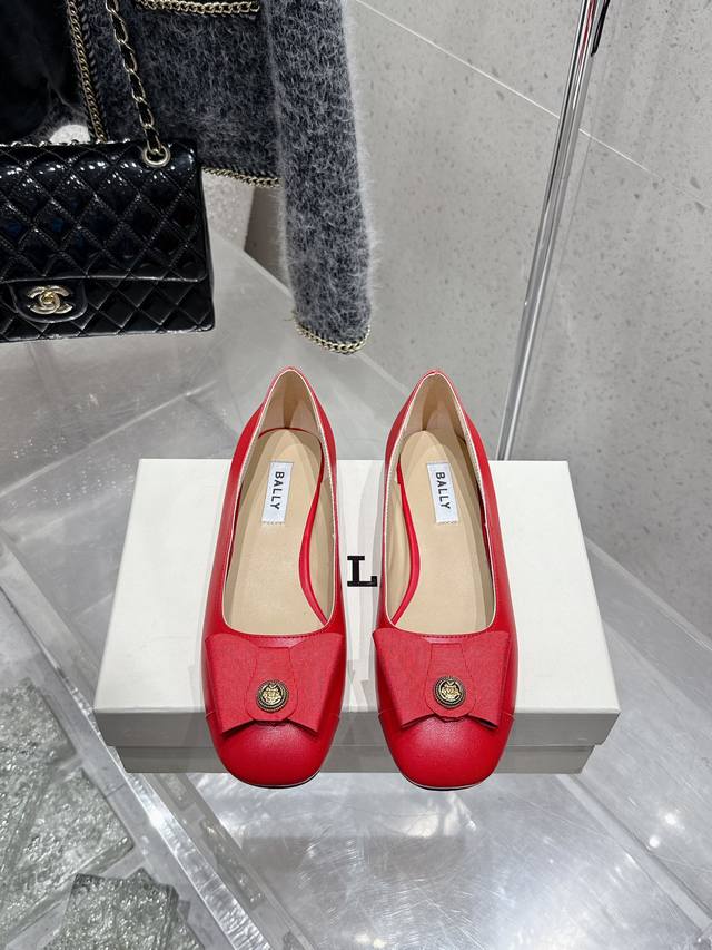Top-Tier Version Bally 2025 Spring/Summer New Fashion Woven Ribbon Bow Buckle Th