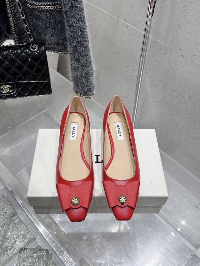 Top-Tier Version Bally 2025 Spring/Summer New Fashion Woven Ribbon Bow Buckle Th