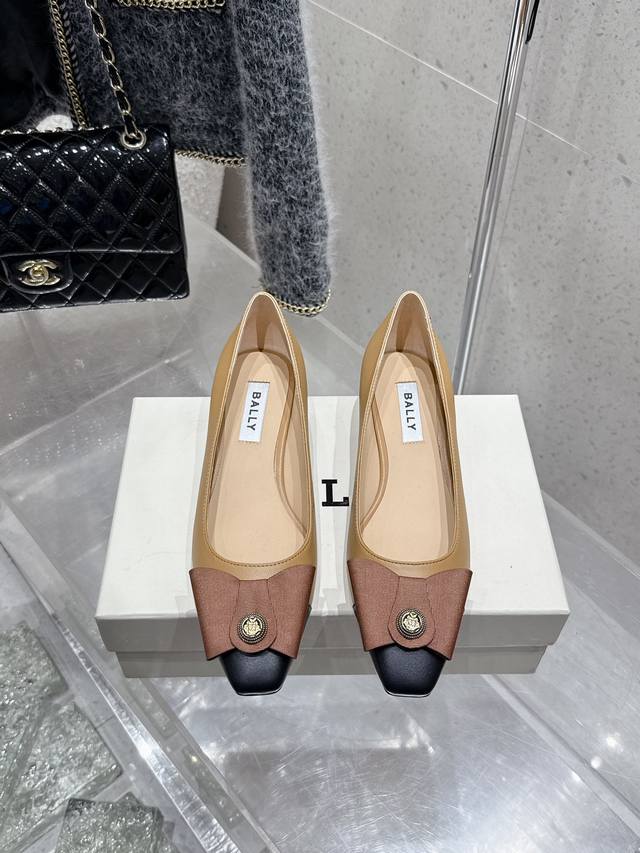 Top-Tier Version Bally 2025 Spring/Summer New Fashion Woven Ribbon Bow Buckle De
