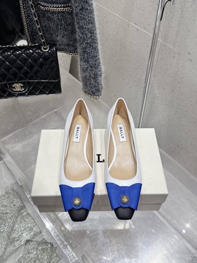 Top-Tier Version Bally 2025 Spring/Summer New Fashion Woven Ribbon Bow Buckle De
