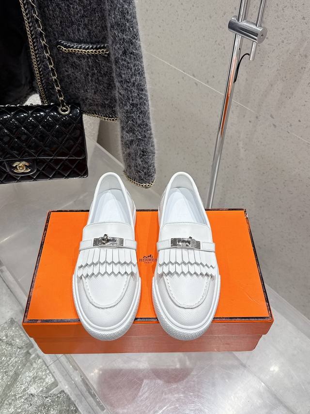 Premium-Grade Couple's Set Men's Size 10 Hermes Kelly Buckle Thick-Soled Loafer