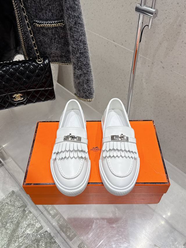 Premium-Grade Couple's Set Men's Size 10 Hermes Kelly Buckle Thick-Soled Loafer