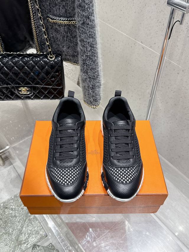 Top Edition Couple's Style Men's Size 10 Hermes Bouncing Unisex Casual Sneakers